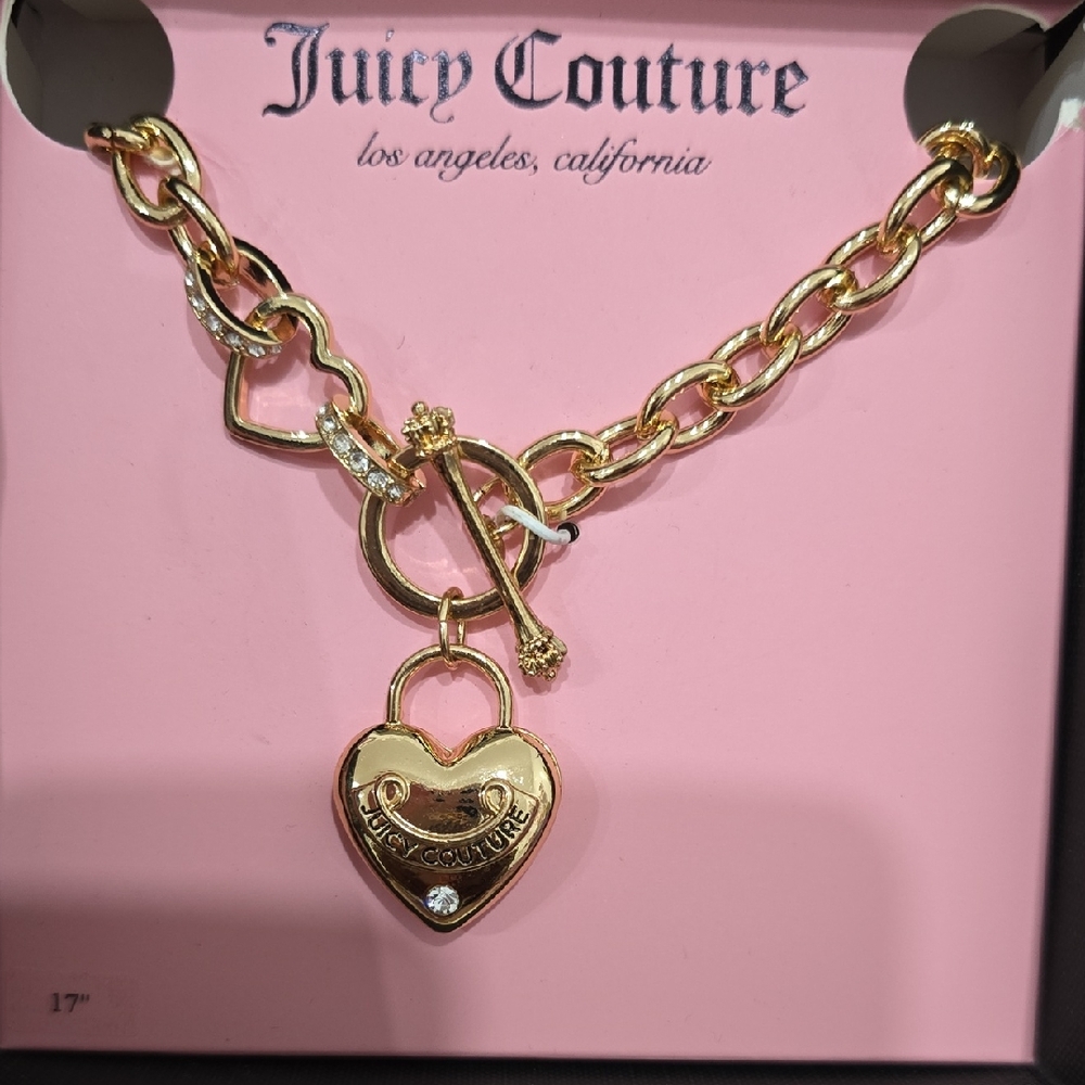 💗Juicy Couture Gold Heart Necklace with Charm